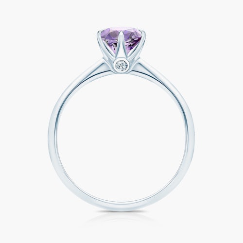 Pierścionek zaręczynowy The Journey: białe złoto, fioletowy szafir